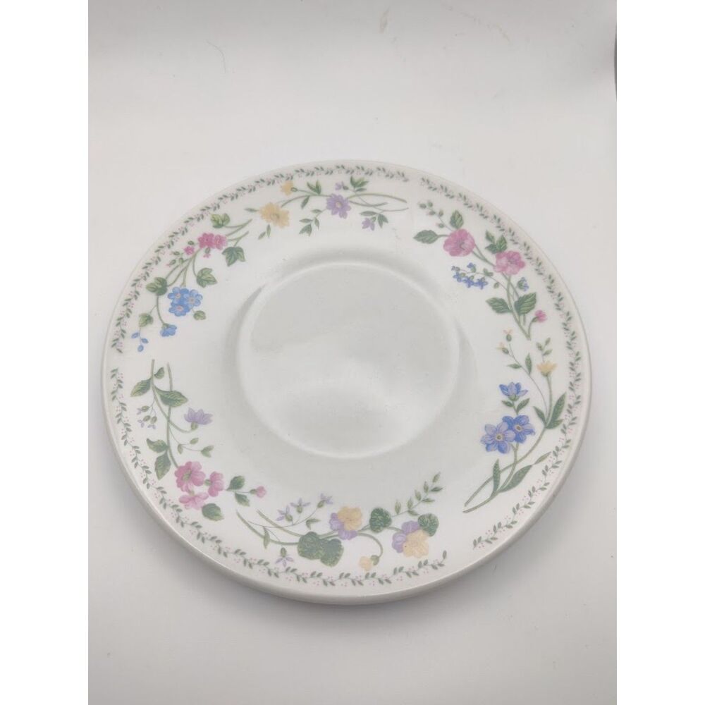 Vintage Farberware English Garden Stoneware Floral Saucer Plate (5)